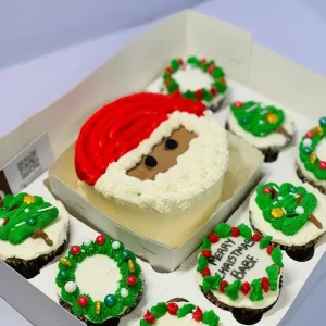 Santa Little Cake and Cupcake Combo – A Perfect Christmas Treat!